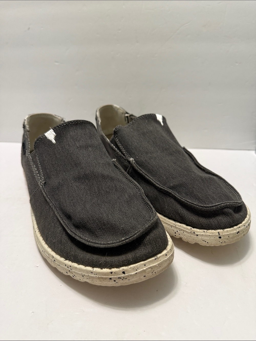 Hey Dude Canvas Stretch Slip-On Shoes with Geometric Lining